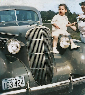 The child is Sol Karp, the mother Jeannette Dumes Karp, and the car is a '35 Oldsmobile. Jeannette was the daughter of Louis and Rebecca Dumes. Louis was my grandfather's oldest brother.